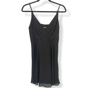 Express Womens Little Black Surplice Front Fit And Flare Cocktail Dress